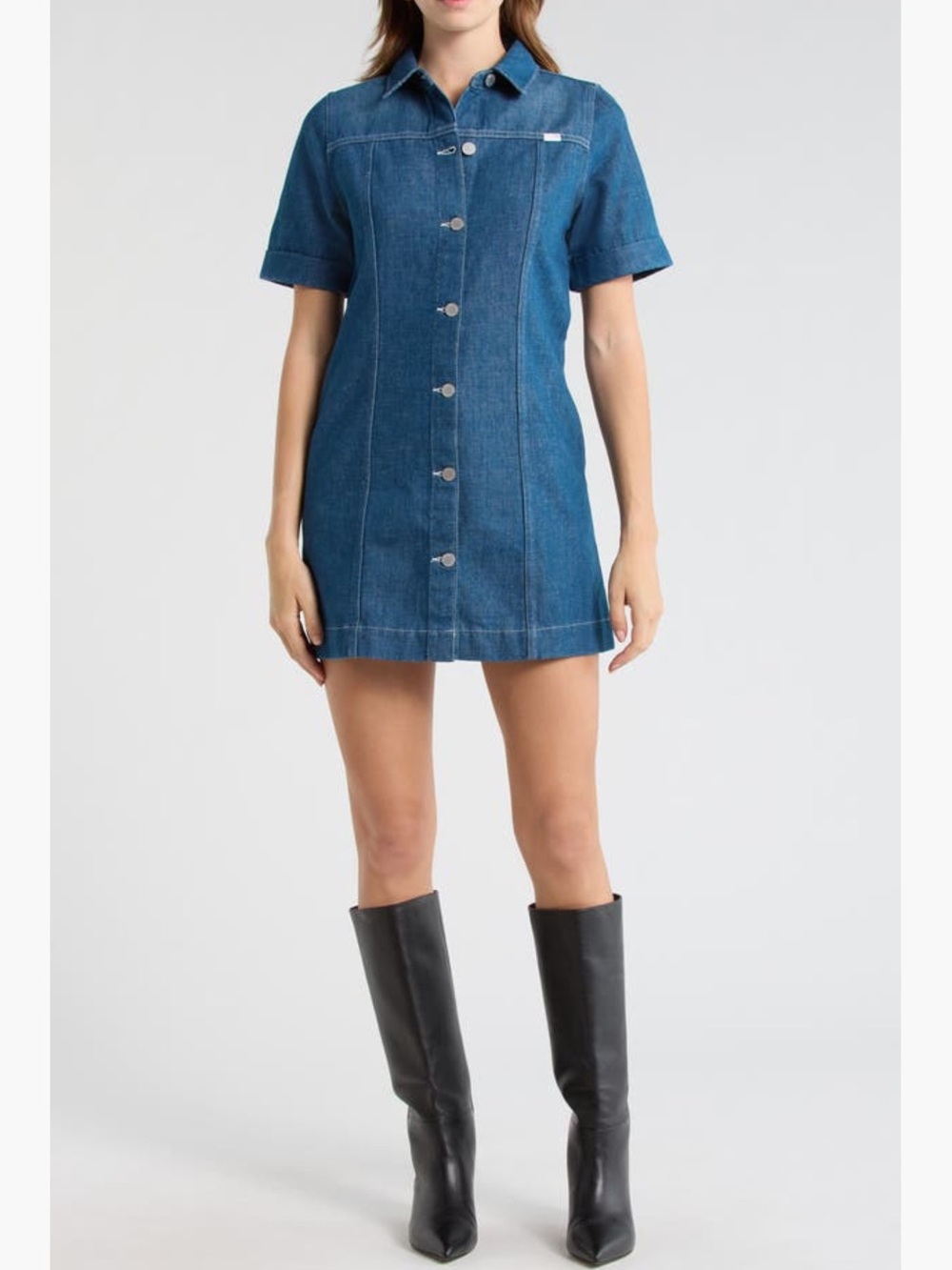 NWT AG Adriano Goldschmied Glenn Denim Shirtdress Mini - Size XS